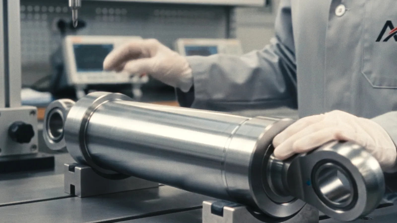 Final inspection of a hydraulic cylinder at ANR Engineering